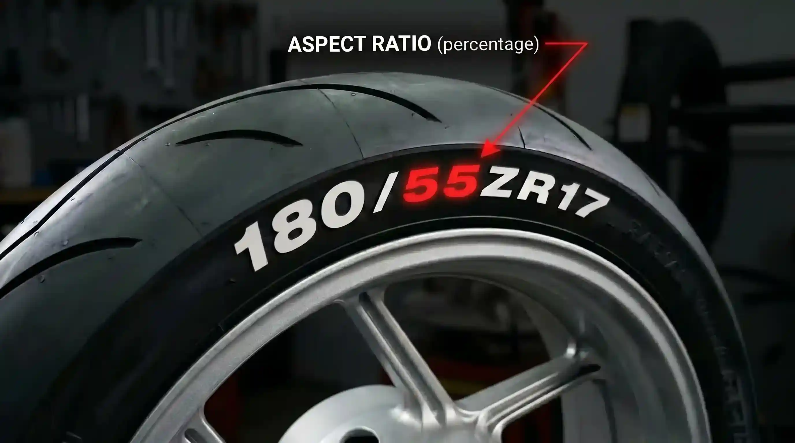 Tyre aspect ratio diagram
