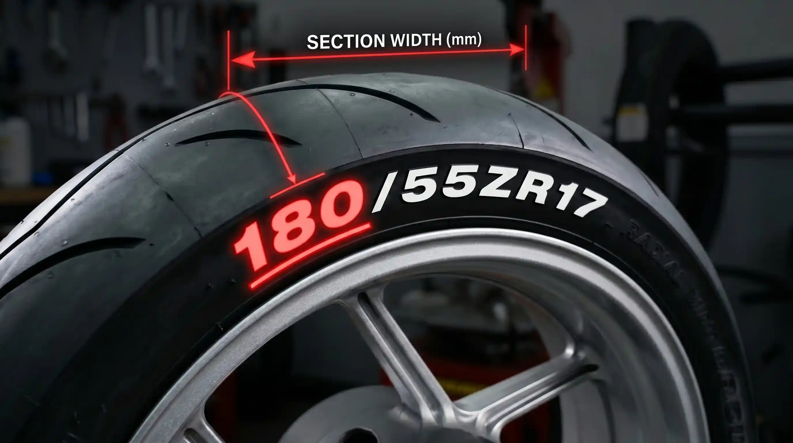 Tyre width diagram